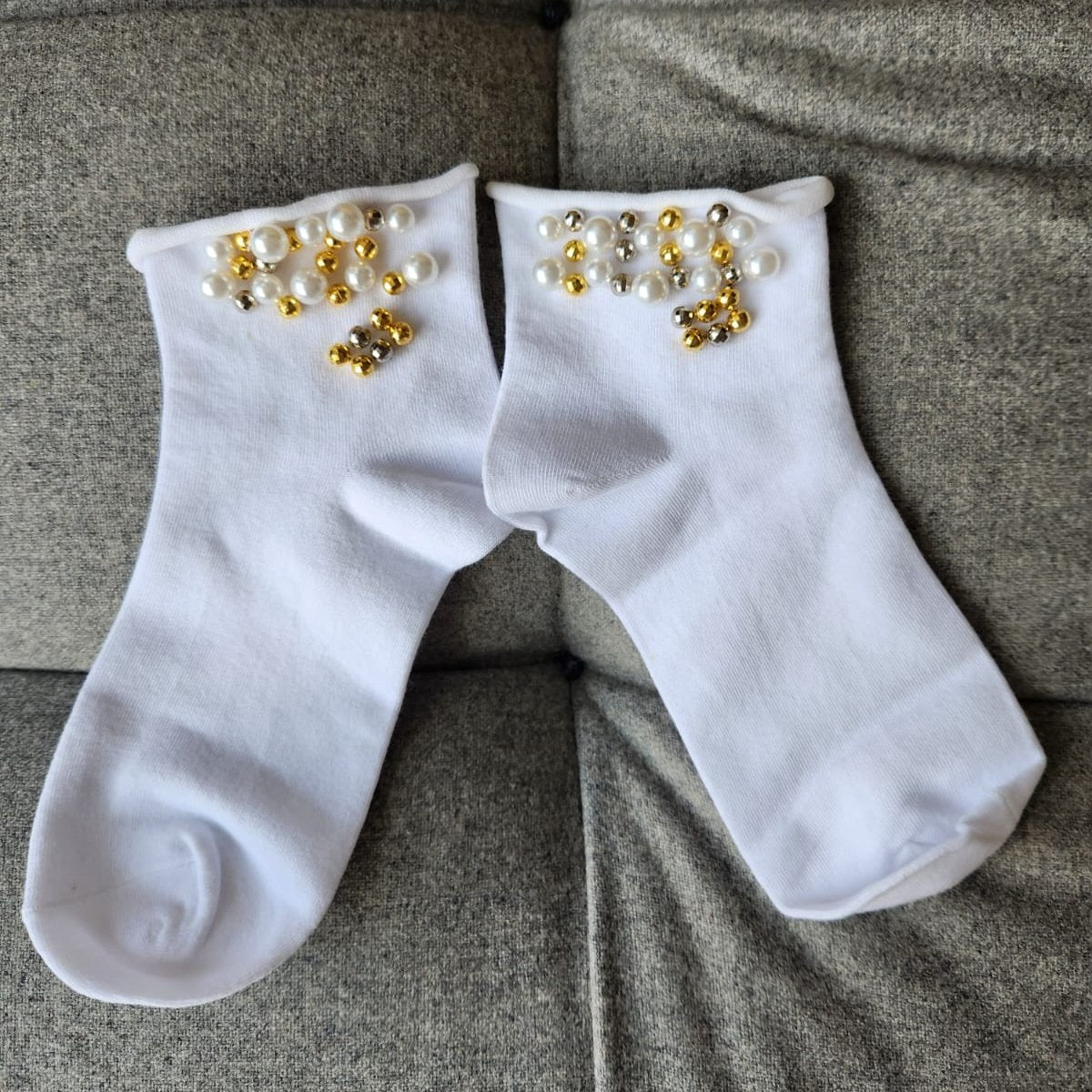 Calcetines novia con perlas
